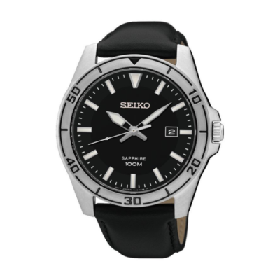 Seiko Quartz Sapphire Glass Black Dial SGEH65P1  Men's Watch