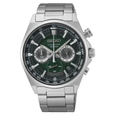 Seiko SSB405P1 Chronograph with green dial and stainless steel case