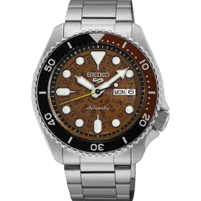 Seiko SRPJ47K1 5 a stainless steel silver strap and orange dial sport watch