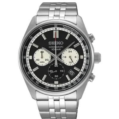 Seiko SSB429P1 men’s chronograph with black dial and stainless steel strap