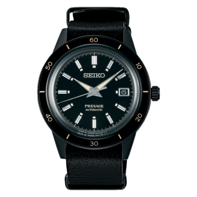 seiko SRPH95J1 a black watch with a black band
