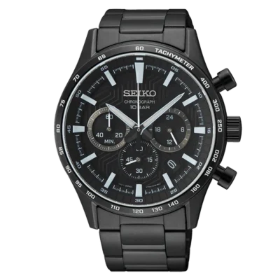 Seiko SSB415P1 chronograph men’s watch with black dial