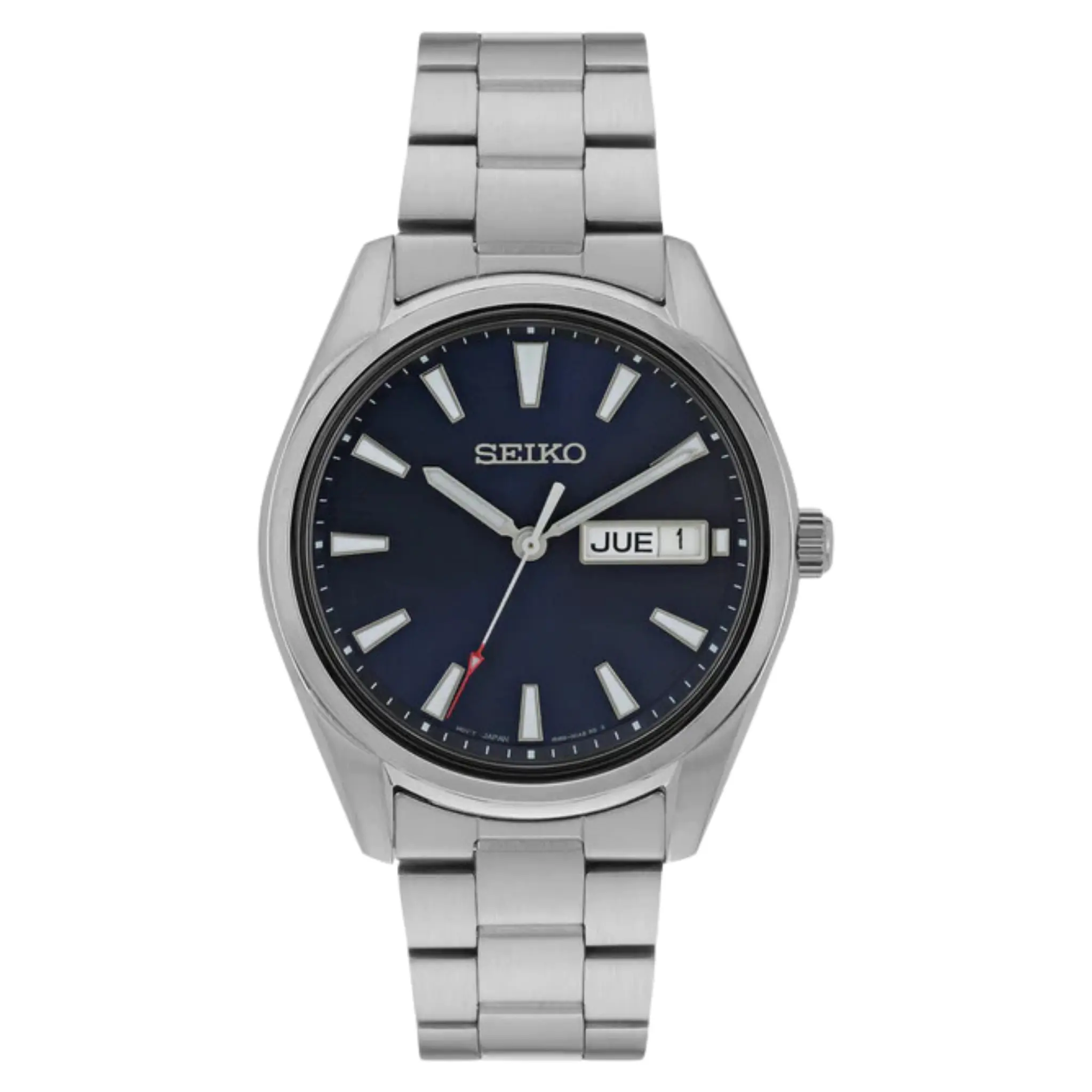 Seiko SUR341P1 classic men’s watch with blue dial and silver stainless steel strap