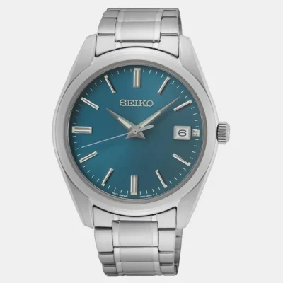 Seiko SUR525P1 men’s blue dial watch with stainless steel strap