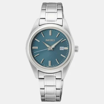 Seiko SUR531P1 women’s watch with blue dial and stainless steel strap