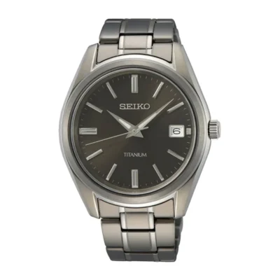 Seiko SUR375P1 classic men’s watch with gray dial and titanium strap