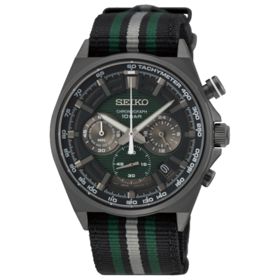 Seiko SSB411P1 Chronograph with green dial and nylon strap