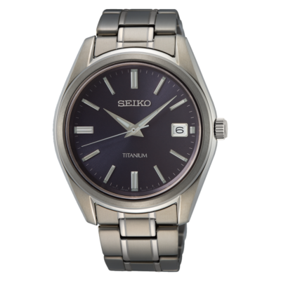 Seiko SUR373P1 men’s watch with blue dial and titanium strap