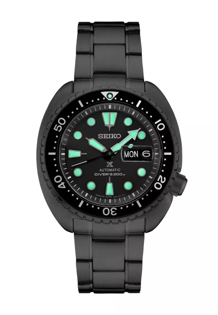 Seiko Prospex Night Vision King Turtle SRPK43K1 – Black dial automatic dive watch with ceramic bezel and sapphire crystal.
