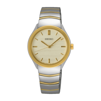 Seiko SUR550P1 Classic Women’s Watch with champagne dial and stainless steel strap