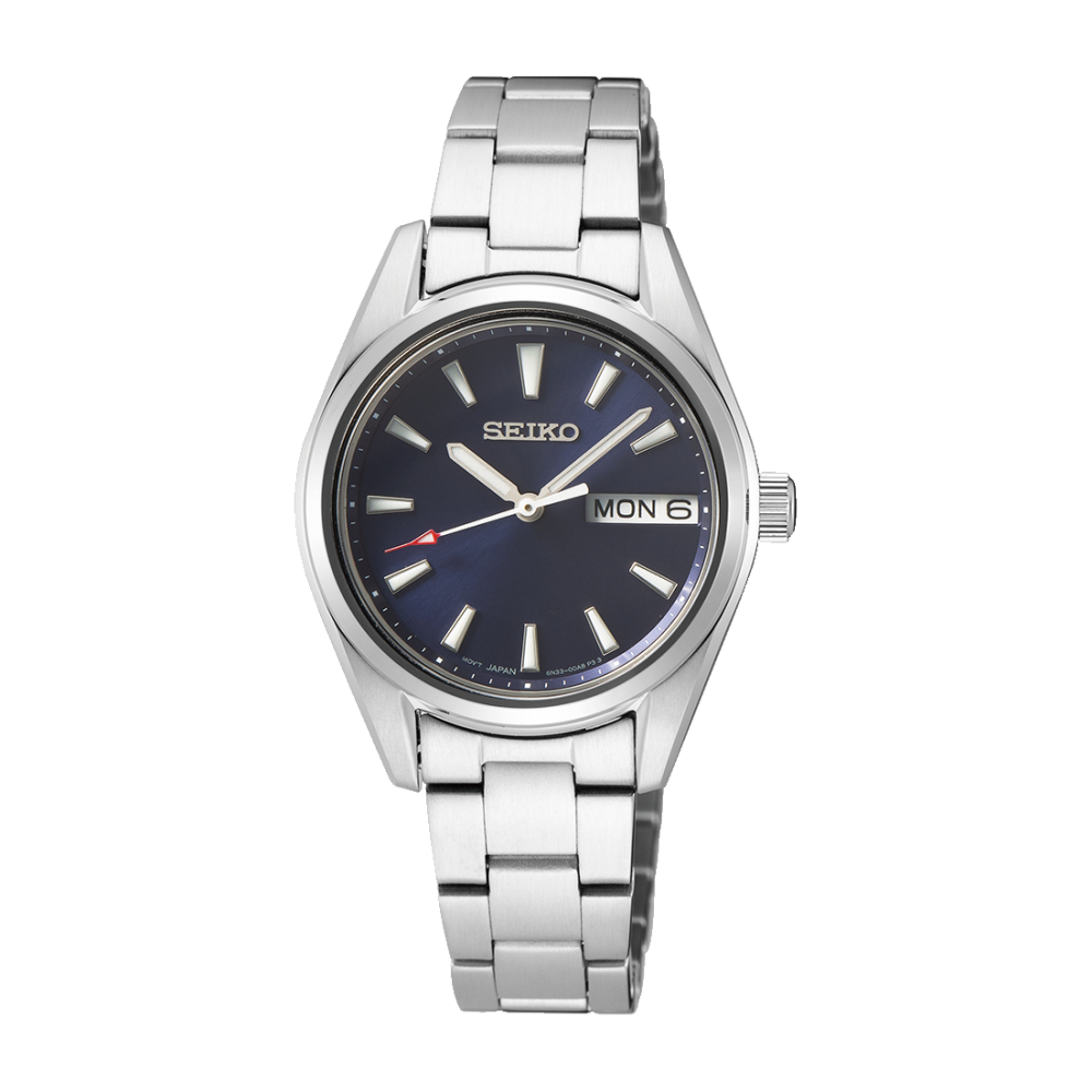 Seiko SUR353P1 women’s watch with blue dial and silver stainless steel strap