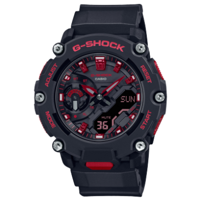 Casio Ga-2200Bnr-1Adr Men Leather G-Shock AnalogDigital Black Dial