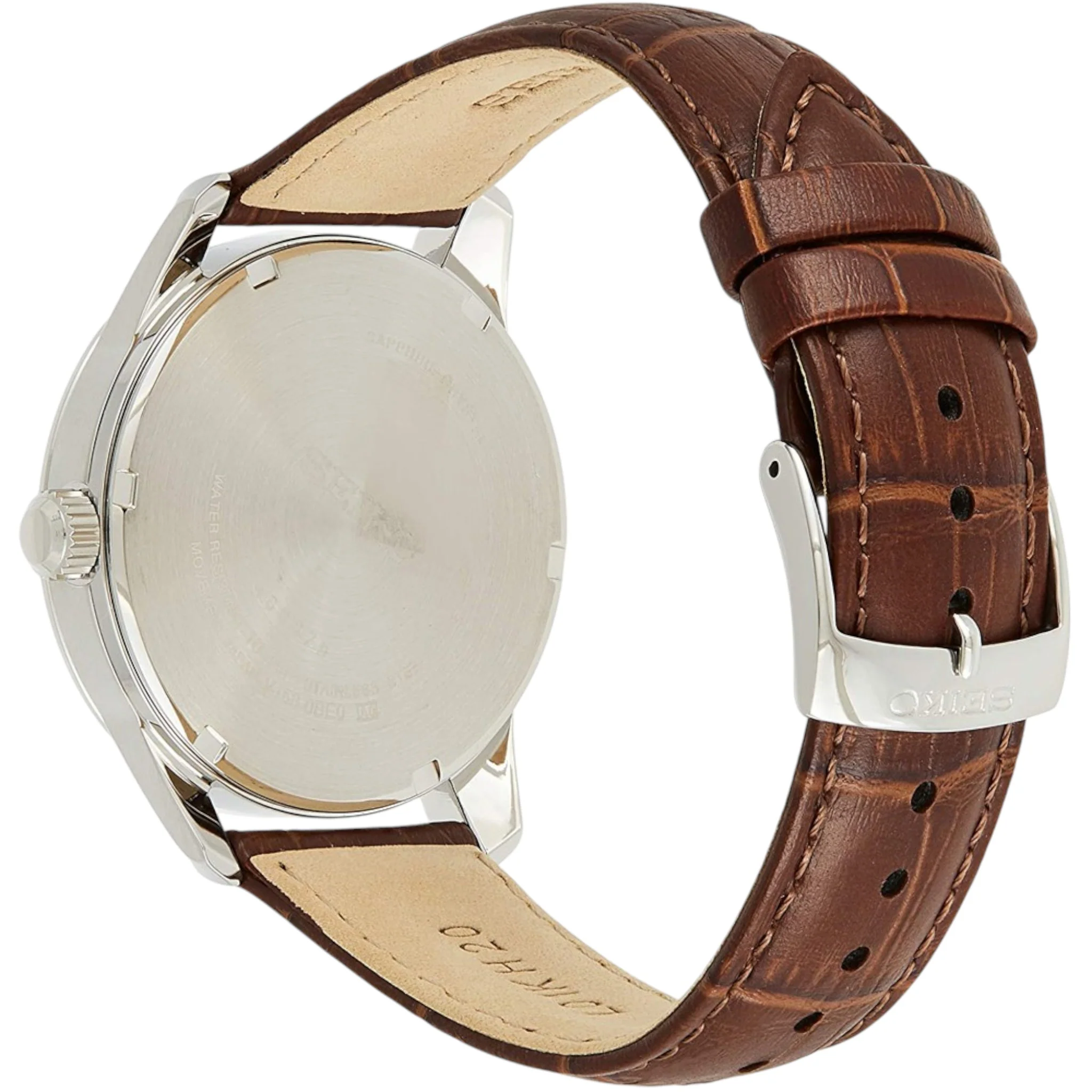 Seiko SNE529P1 Men's Analog Solar Watch with Leather - Image 3